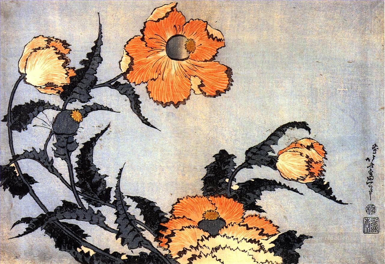 poppies Katsushika Hokusai Ukiyoe Oil Paintings